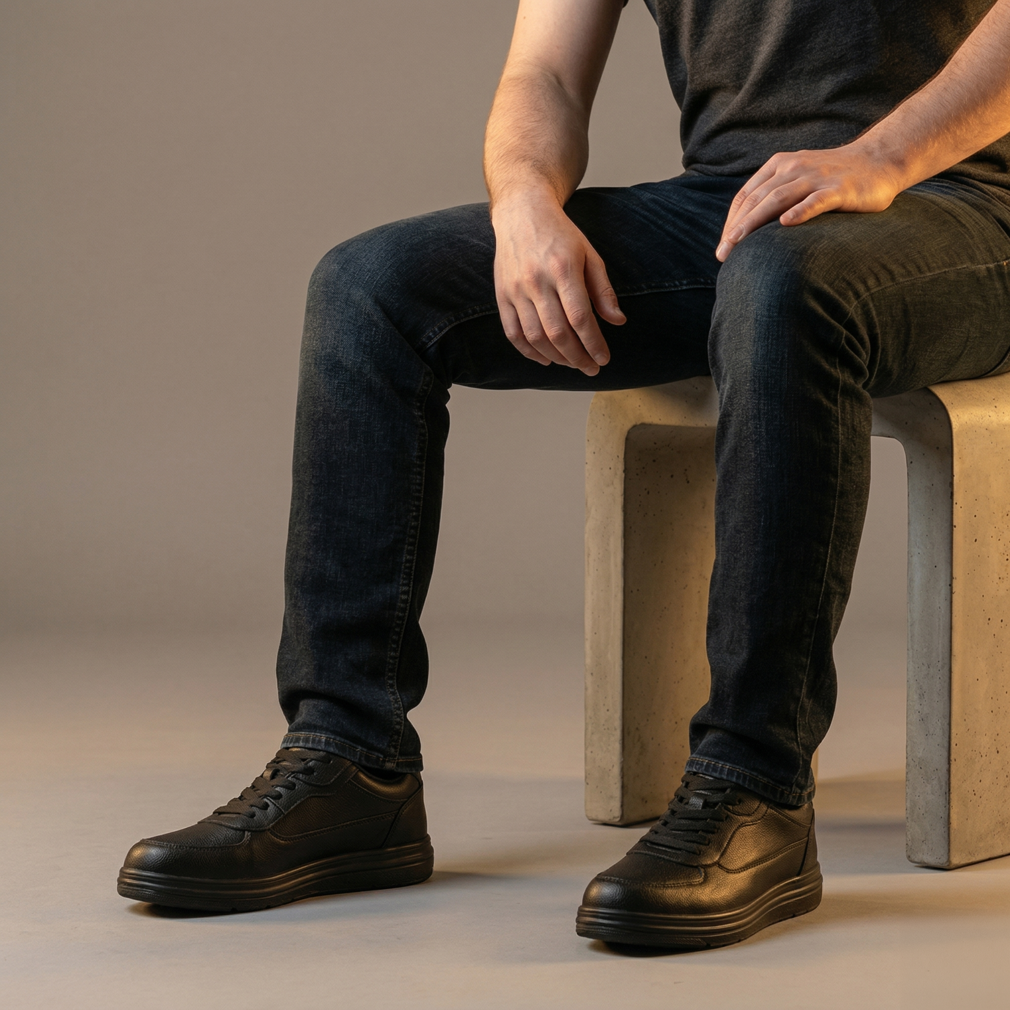 ELEVATESHOES CASUAL ALL BLACK